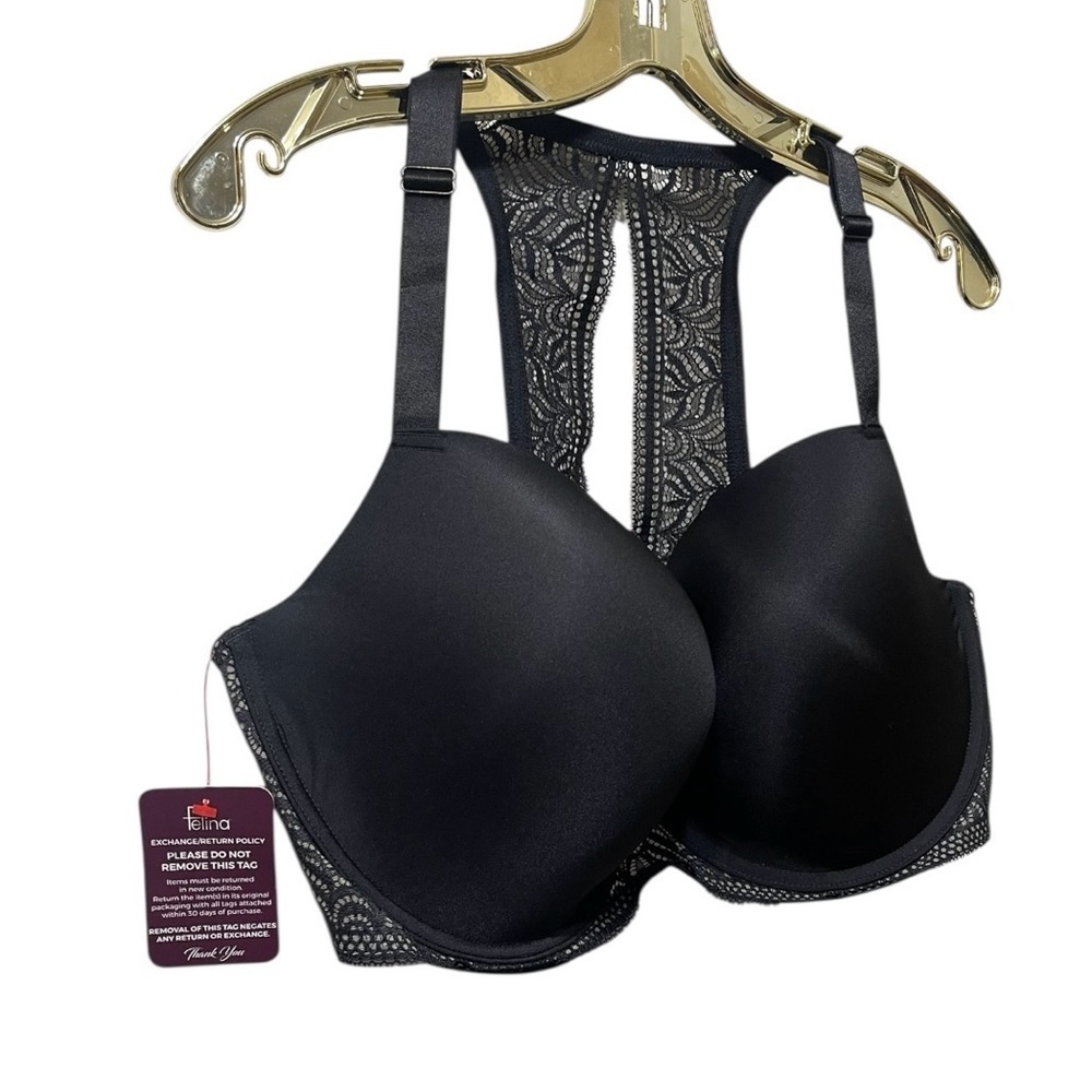 Felina Women's Black Lacerback Intimate T-shirt Bra sz 42DDD NWT